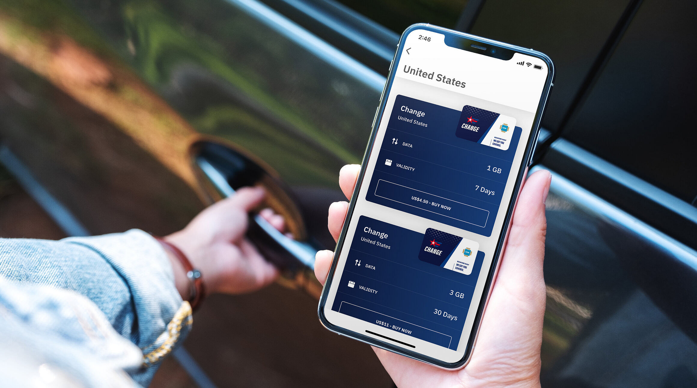 United States eSIM from Airzalo on a smartphone