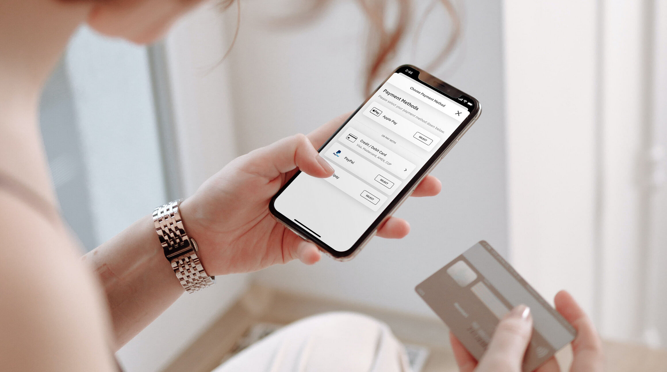 woman paying for esim on airzalo app