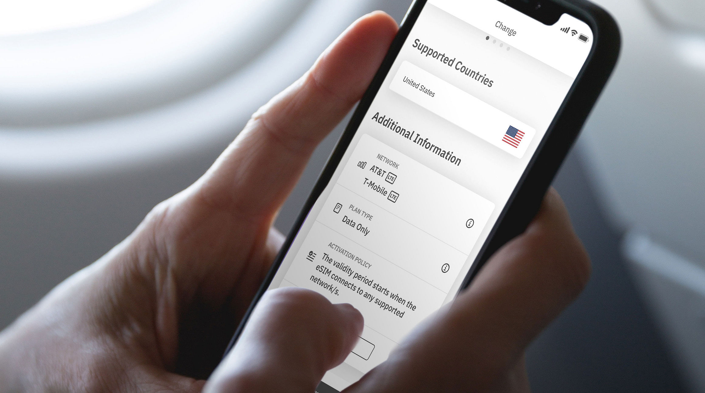 Airzalo app in airplane
